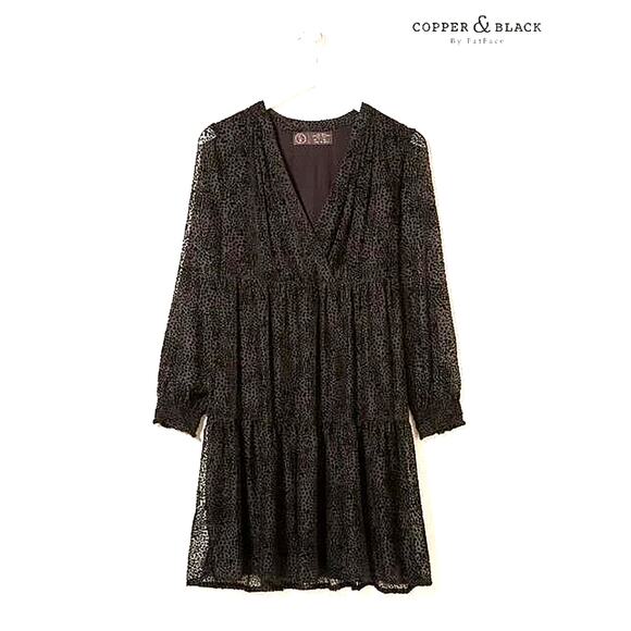 COPPER & BLACK by FAT FACE Burn Out Black LEXI DEVORE Party Dress Sz 8 NWT - Picture 6 of 14